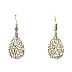 Intricate Gold-Colour Drop Earrings